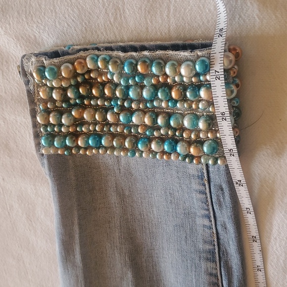 Boston Proper embellished pearl ankle Sz. 12 Blue Jeans NWT - Picture 11 of 11